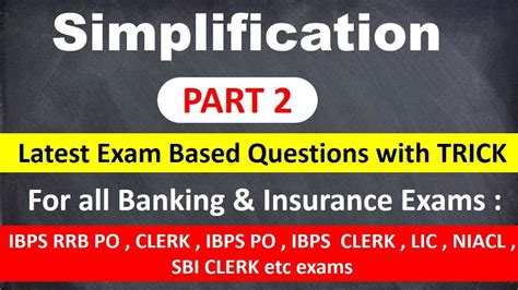 simplification questions for bank po